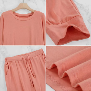 Ensemble de survêtement pour femmes de couleur unie de haute qualité avec logo personnalisé en gros ensemble de survêtements en coton à manches longues ensemble de survêtement pour femmes - Product Image 6