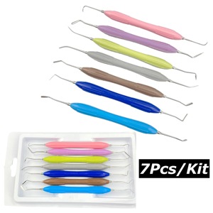 Điện đôi đã kết thúc bằng thép không gỉ nha khoa composite nhựa điền Spatula Kit Silicone xử lý cho nha sĩ CE chứng nhận - Product Image 5