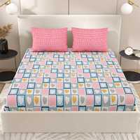 Parure de lit moderne en soie/lin imprimée numériquement – Douce, respirante, motif marin, taille King, luxe, pour la maison, pliée, pour la relaxation