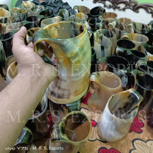 Mug en corne de boisson viking de qualité supérieure, mug en corne de bœuf et de vache, mug en corne de buffle fait à la main, style médiéval viking - Product Image 1