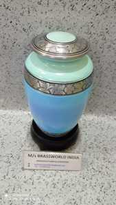 Adult Female Purple Metal American Style Cremation <b>Urn</b> for Ashes <b>Large</b> Size Honor Burial Brassworld India BRU-5071 - Product Image 2