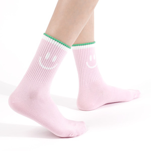 Women's Cotton Crew <b>Socks</b>-Knitted Casual Breathable Cartoon Design <b>with</b> for <b>Face</b> for Daily Use - Product Image 3