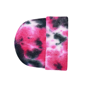 Bonnet personnalisé tie-dye unisexe pour adulte, style décontracté, en acrylique tricoté à revers, idéal pour l'hiver - Product Image 3