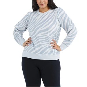 Women's Casual Anti-Shrink Printed Crewneck Pullover <b>Top</b> Long Sleeve Sweatshirt Breathable Terry Cotton 100% Cotton <b>Winter</b> - Product Image 1