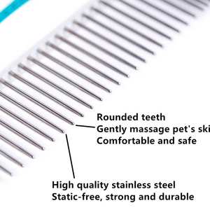 Peine Versátil para Mascotas con Mango de Acero Inoxidable para Eliminar el Pelo Suelto, Diseño Duradero, Funciones de Cepillo Láser y de Limpieza - Product Image 4