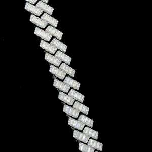 Cadena cubana de plata de la mejor calidad, Baguette en forma de diamante VVS Moissanite para aspecto de lujo, hip-hop para fiesta de compromiso, gran regalo - Product Image 5