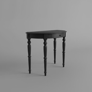 Mesa Redonda Media V2 Negra, Diseño Moderno para Sala de Estar, Muebles para el Hogar Ecológicos de Madera de Caucho y Roble - Product Image 6