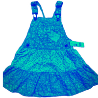 Robe superposée à imprimé floral pour filles avec impression fantaisie couleur unie, manches courtes, appliques ornées pour l'été, pour enfants