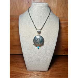 Pendentif Alonzo Mariano Kingman avec serti clos, turquoise et technologie d'incrustation en argent sterling - Product Image 6