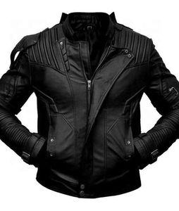 Veste en cuir de vêtements pour hommes, veste en cuir nouvelle mode, veste en cuir coupe-vent pour hommes, vente en ligne - Product Image 4