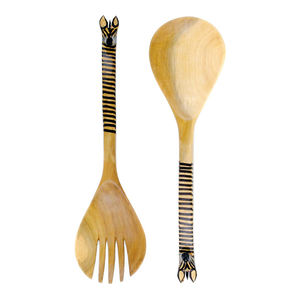 SCI de alta calidad hecho a mano al por mayor de madera y resina Servidor de ensalada conjunto de 2 piezas fabricante indio SCI Servidor de ensalada - Product Image 2