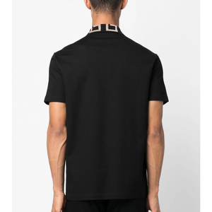 Chemise de golf pour homme sur mesure OEM, tricotée unie, 100% coton, respirante, formelle, manches courtes avec détails Greca, nouvelle arrivée - Product Image 2