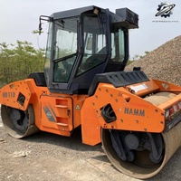 Compacteur vibrant à double tambour HAMM HD110 d'occasion, poids de travail 10 tonnes, moteur diesel 100 kW, force de compactage 117 kN