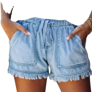 Pantalones cortos vaqueros de buena calidad para mujer, venta al por mayor, ropa deportiva de la mejor calidad, ropa deportiva personalizada para gimnasio, entrenamiento físico sin costuras - Product Image 1