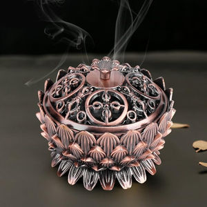 New Fancy Design Lotus <b>Incense</b> Burner Bakhoor Holder Metal <b>Incense</b> Holder Handmade <b>Incense</b> Burner for Home Decoration Gift - Product Image 6