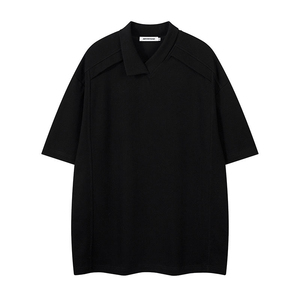 Camiseta de Manga Corta para Hombre, Tejida, 100% Algodón, Color Personalizado, Color Sólido, Transpirable, Ecológica, Cuello en V, Corte Holgado - Product Image 3
