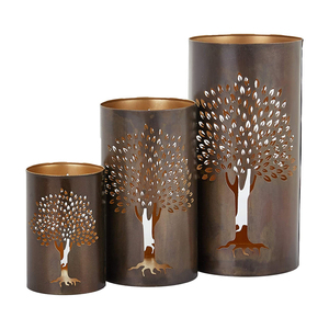 Candelabro cilíndrico de hierro redondo para fiestas y bodas, conjunto de soporte de diseño de corte hecho a mano, color negro - Product Image 6