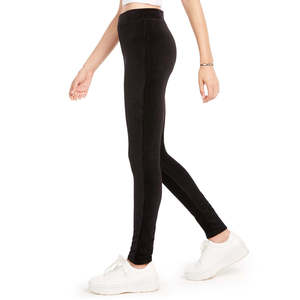 Leggings Casual in Velluto a Coste American Rag per Ragazzi, Neri, Taglia S, Invernali, Push-up, Pantaloni Yoga Elasticizzati in Spandex e Nylon con Logo Stampato in Vita - Product Image 3