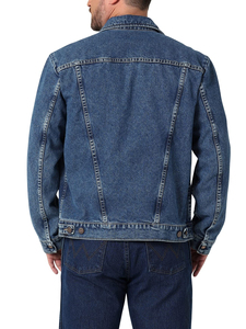 Wholesale OEM <b>Custom</b> Logo Men's <b>Denim</b> <b>Jacket</b> Casual Vintage Stand Collar Regular Fit Zipper Closure for Men - Product Image 4