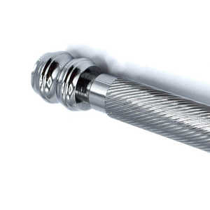 Rasoir de sécurité classique à double tranchant en laiton réutilisable à long manche pour hommes, marque privée - Product Image 4