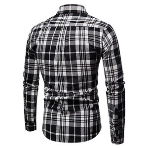 Custom Style Casual Long Sleeve Men Flannel Shirts Plus Size Men's Shirts For Sale - Product Image 2