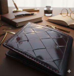 Cartera de Cuero Genuino Personalizada con Bloqueo RFID para Tarjetas de Crédito, Grabada, de Cuero Curtido Vegetal, con Cierre Abierto de 4 Pulgadas, Moda Masculina - Product Image 2