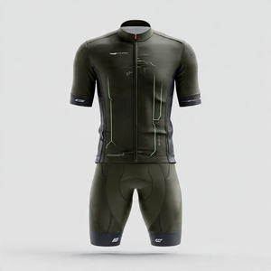 Conjunto de Jersey y Pantalones Cortos de Ciclismo para Hombre, Conjuntos de Jersey de Ciclismo de Manga Corta, Trajes de Ropa de Ciclismo - Product Image 1