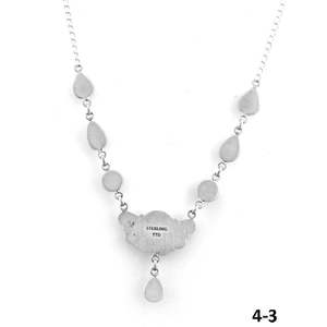 Collier fleur en turquoise et argent sterling style sud-ouest avec incrustation sertie clos de patinage - Product Image 4