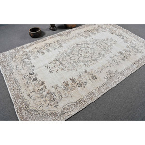 Clásico Vintage 5,2X9 pies blanco Beige lana alfombra turca tejido plano Patchwork patrón látex para sala de estar pasillo decoraciones - Product Image 2