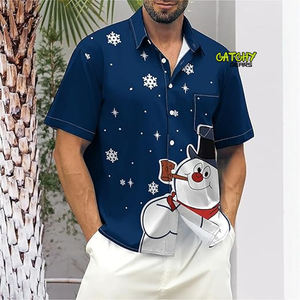 Camisa de Manga Corta con Estampado Aloha de Algodón Casual para Playa, Vacaciones Tropicales, Camisas para Hombre, Proveedor Mayorista - Product Image 4