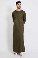 Nouveau design Abaya Thobe style modeste pour hommes, vêtements traditionnels musulmans de couleur unie de grande taille, coton du Pakistan, longueur cheville