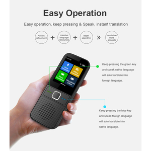 Dispositif de traduction intelligent hors ligne en temps réel, écran tactile TFT 2 pouces, système d'exploitation Android, connectivité BT, enregistrement IPS, accès Wi-Fi - Product Image 3