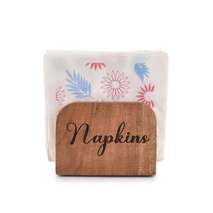 Acacia Wood Napkin <b>Holders</b> for <b>Kitchen</b> Napkin Storage Dispenser with logo for <b>Kitchen</b>, Dining Room Table Decor <b>Tissue</b> <b>Holder</b> - Product Image 3