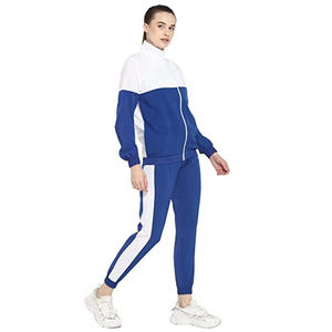 Ensembles de survêtement court en velours polaire coupe ajustée en coton 2 pièces pour femmes veste et pantalon de survêtement en velours d'hiver - Product Image 2