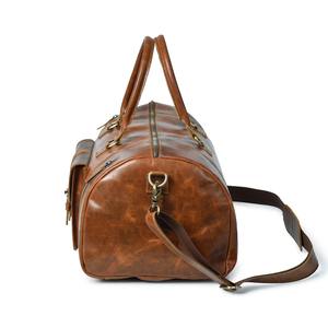 Portable Large Capacity Waterproof Luxury Zipper Wet Pocket Leather Sport Travel Gym <b>Weekender</b> Duffel <b>Bag</b> <b>for</b> Men <b>Women</b> - Product Image 4