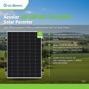 แผงโซลาร์เซลล์โมโนคริสตัลไลน์แบบฮาล์ฟเซลล์ Aesolar AE 460 MD-120 600W ประสิทธิภาพสูง - Product Image 3