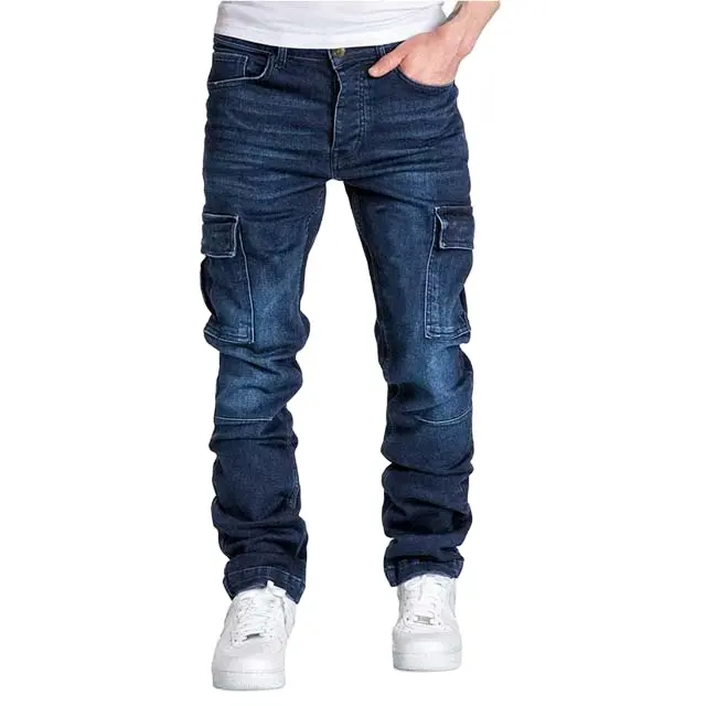 Jeans da uomo alla moda in Denim a basso prezzo uomo Streetwear aderente Casual Jeans dritti Denim moda all'ingrosso Jeans da uomo traspiranti