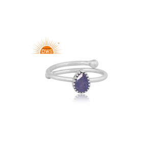 Meilleure vente bague empilable en argent sterling fin avec pierres précieuses tanzanite naturelles bijoux personnalisés pour femmes cadeau pour elle - Product Image 3