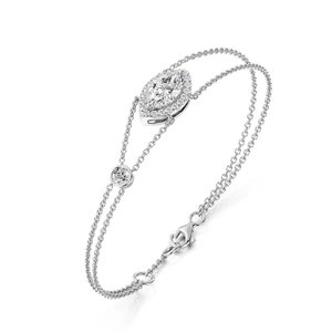 Bracelet double chaîne Halo coupe marquise - Product Image 4