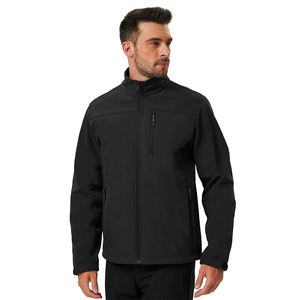 Veste Softshell légère et personnalisée pour homme Couleur noire Col montant Doublure polaire Coupe-vent Imperméable Soft Shell pour homme - Product Image 1