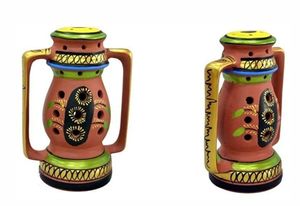 Lanterne décorative artisanale en argile cylindrique, écologique et résistante à la chaleur - Product Image 2