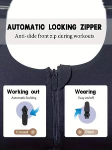 Soutien-gorge de sport à glissière avant de style simple pour femmes bretelles réglables en gros pour les entraînements de yoga fitness - Product Image 5