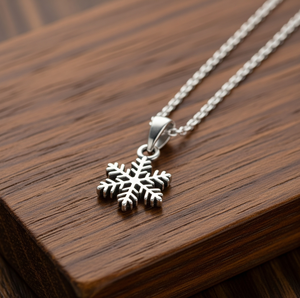 Collar de Plata de Ley 925 al por mayor con colgante de copo de nieve vermeil chapado en rodio cadenas finas de uso diario para cristianos - Product Image 3