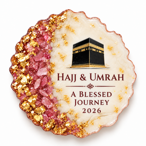 Personalized Hajj Umrah Epoxy Resin Fridge Magnet <b>Islamic</b> Pilgrimage Souvenir Custom Name Date <b>Gift</b> Six Colors for Family Guests - Product Image 2