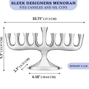 Magnifique design élégant, chandelier de Hanoucca, support de bougie, poli, traditionnel, classique, écologique, durable, Saint-Valentin - Product Image 5