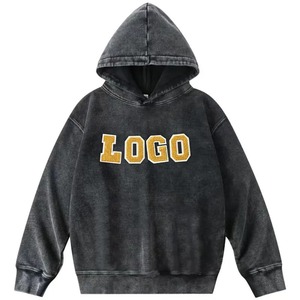 Sweat à capuche de haute qualité Oversize Vintage Heavyweight Blank Fleece Fabric Heat Transfer Printing Men's Hoodie - Product Image 2
