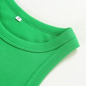 Casual Basic Sleeveless Crop Tops Femme Women Tank Top Round Neck Racerback Ribbed Tank Top made By <b>Dress</b> Sports - Product Image 4