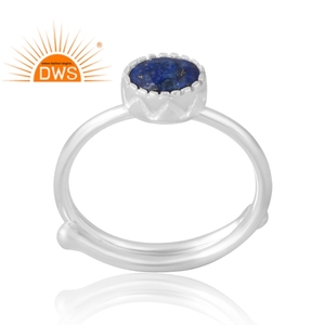 Anillo de piedras preciosas de lapislázuli Natural de Plata de Ley 925, joyería de diseño personalizado para mujer, regalo para ella - Product Image 1