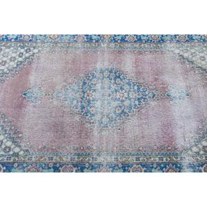 พรมตุรกีขนาด 3.5x6.1 ฟุต พรมลายวินเทจ พรมสีน้ำเงินชมพู - Product Image 5