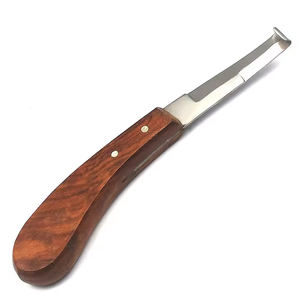 Cuchillo para Cascos de Primera Calidad, Cuchillo Ovalado para Herrador, Cuchillo para Cascos de Caballos, Hoja de Acero Inoxidable, Mango de Madera de Caucho, Cortador de Cascos para Ganado y Caballos - Product Image 2